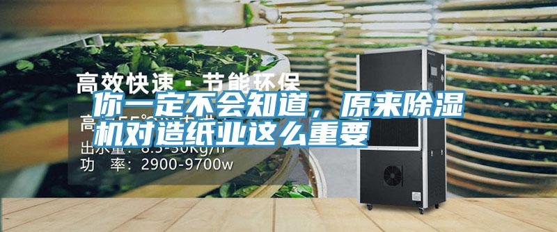 你一定不會知道,原來除濕機對造紙業(yè)這么重要
