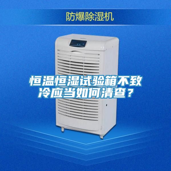 恒溫恒濕試驗箱不致冷應當如何清查?