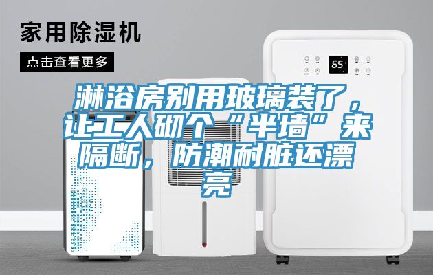 淋浴房別用玻璃裝了，讓工人砌個“半墻”來隔斷，防潮耐臟還漂亮